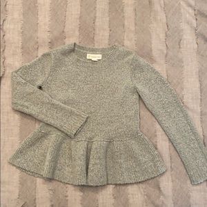 Grey Boucle Sweater w/ Ruffle Hem sz.4